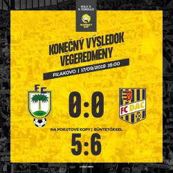 Nagy fociünnep volt 2019. szeptember 17-én Füleken, ahol a DAC labdarúgócsapatát fogadta a hazai FTC a Slovnaft-kupa 2019/2020-as sorozatának 3. fordulójában. Gól csak tizenegyesből esett a továbbjutást eldöntő párharcban. Mag Róbert, honlapunk nógrádi rajongója készített egy olyan vizuális emléket is az összecsapásról, amelynek értéke napról napra emelkedik. Sportkincseink között őrizzük.